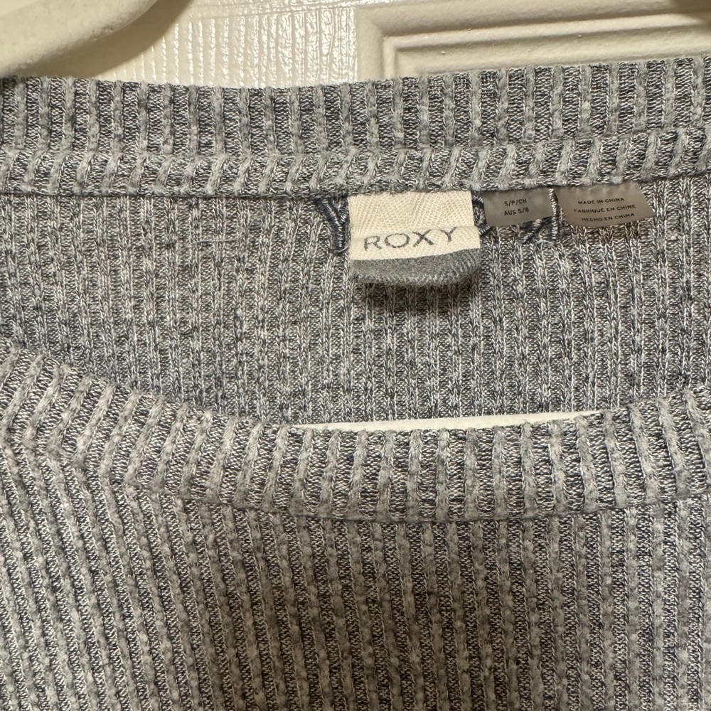 Roxy Gray Ribbed Women's long sleeve - Picture 2 of 8